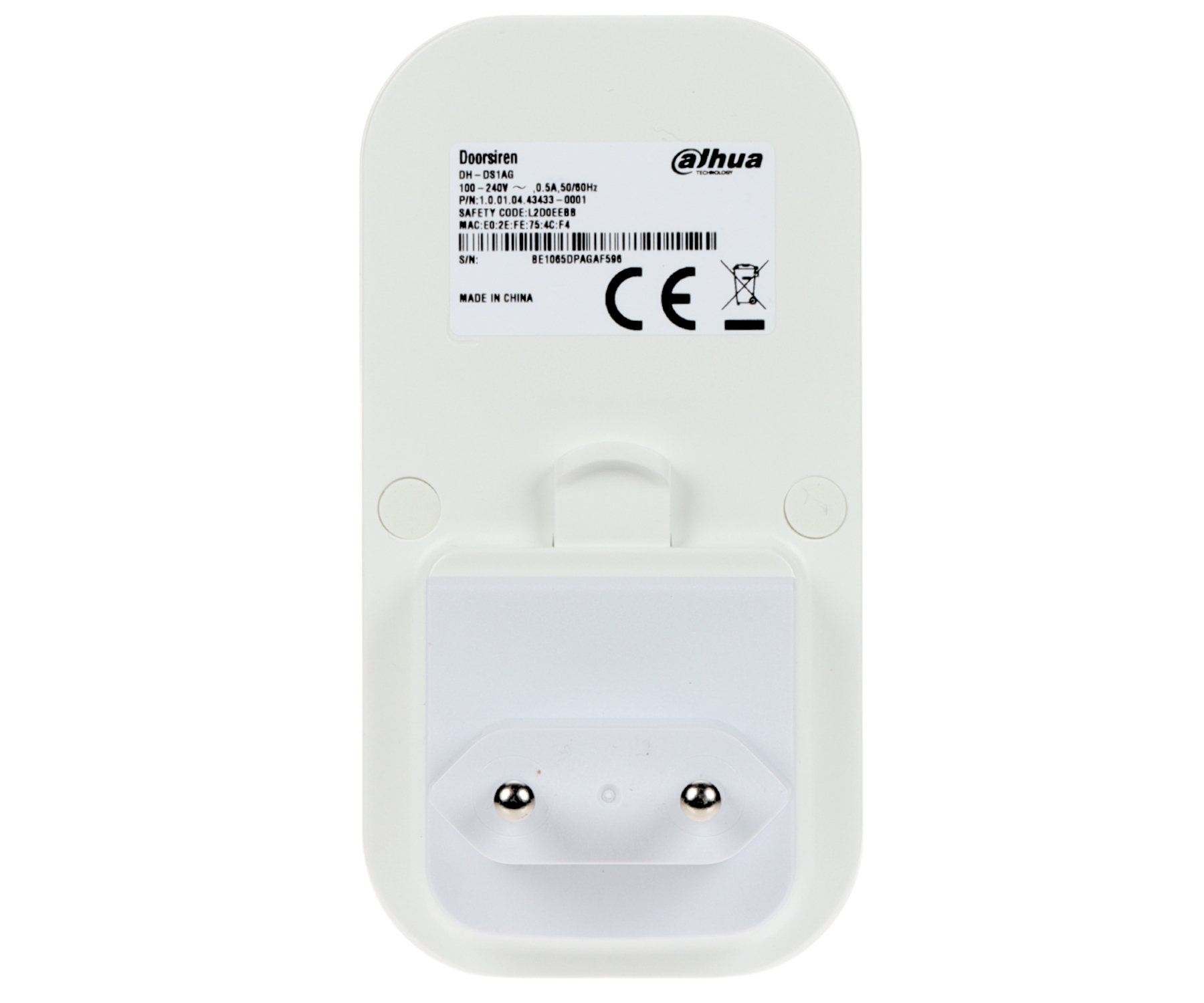 BEZPRZEWODOWY GONG DRZWIOWY DS1AG Wi-Fi 6, AC 230V DAHUA-1869744