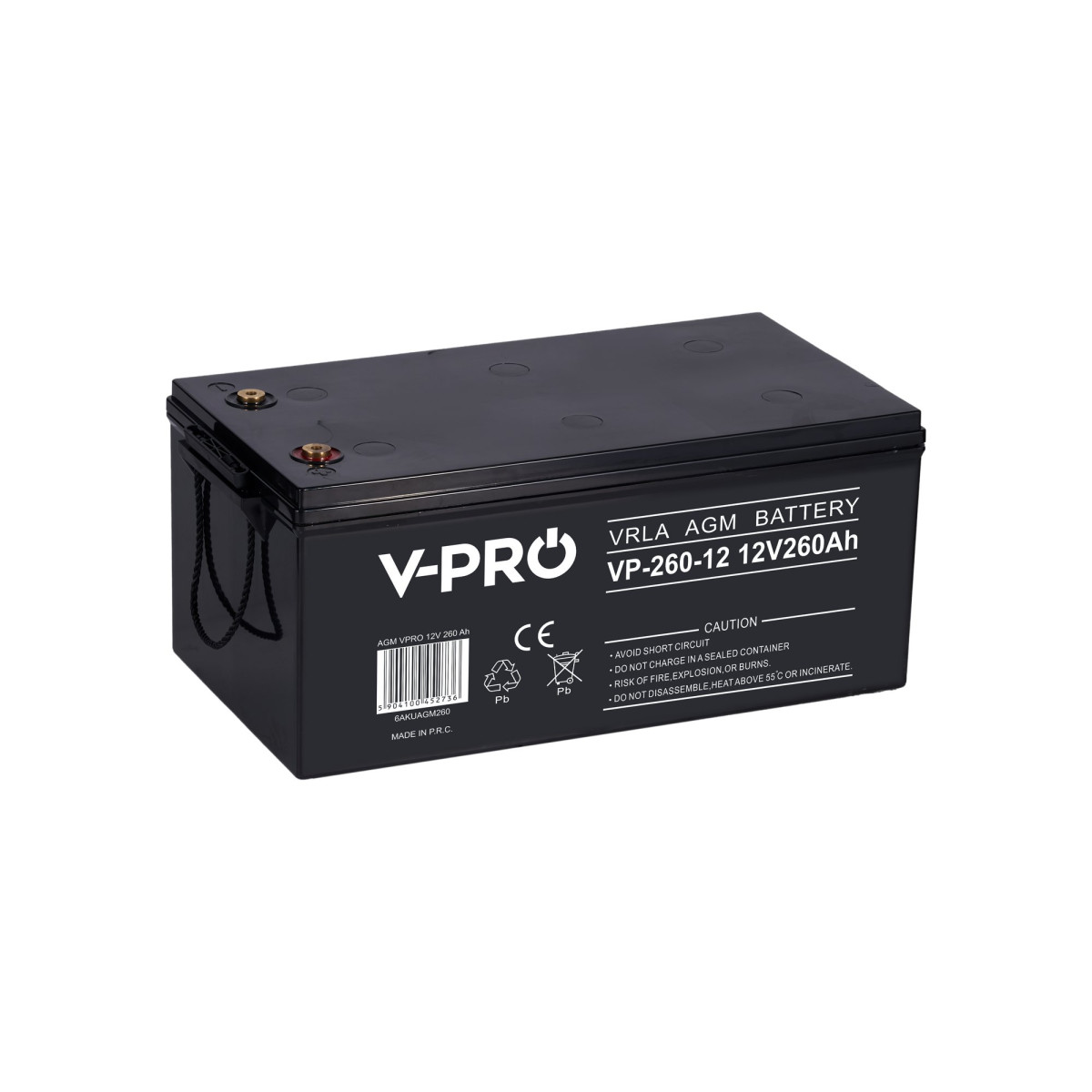 VOLT Polska VPRO 12V 260Ah – akumulator VRLA AGM – widok pod kątem.jpg