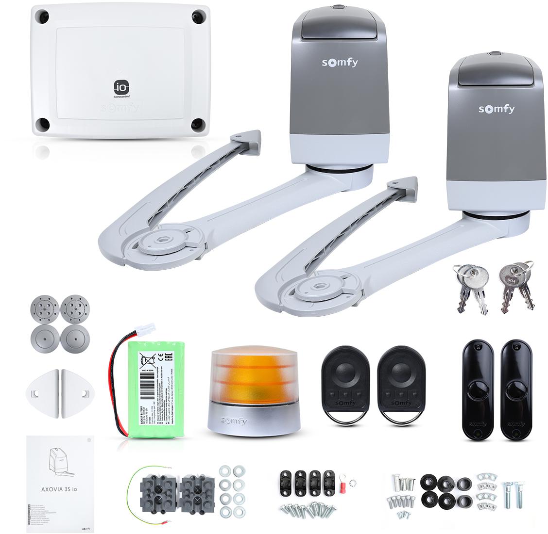 Zestaw Somfy Axovia 3S IO Comfort pack do 4m bram dwuskrzydłowych-1831330