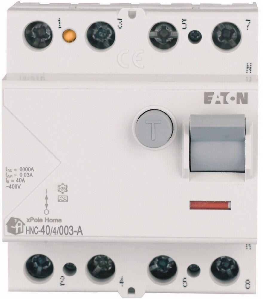 EATON WYŁĄCZNIK RÓŻNICOWOPRĄDOWY 40A 4P 4M 30MA A 6KA-1948195