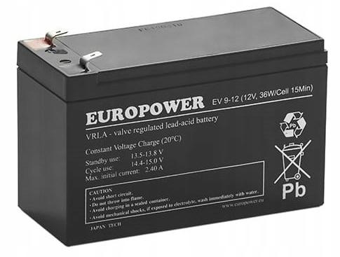 Akumulator AGM EUROPOWER serii EV 12V 8Ah / C10 (Żywotność 6-9 lat) T1-1652267