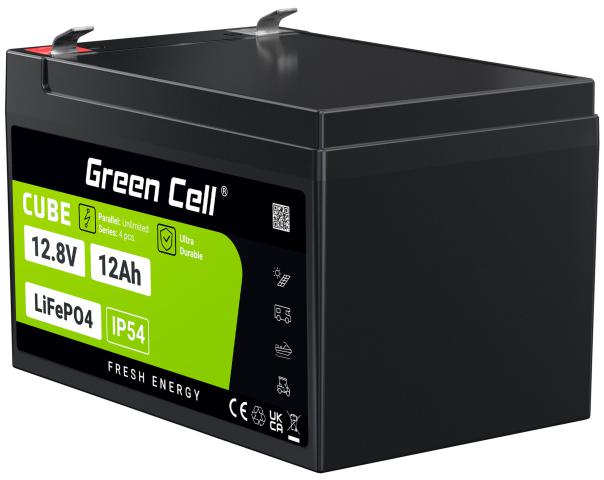 AKUMULATOR LITOWO-ŻELAZOWO-FOSFORANOWY LiFePO4 Green Cell Cube 12.8V 12Ah LFPGC12V12AH-1853595
