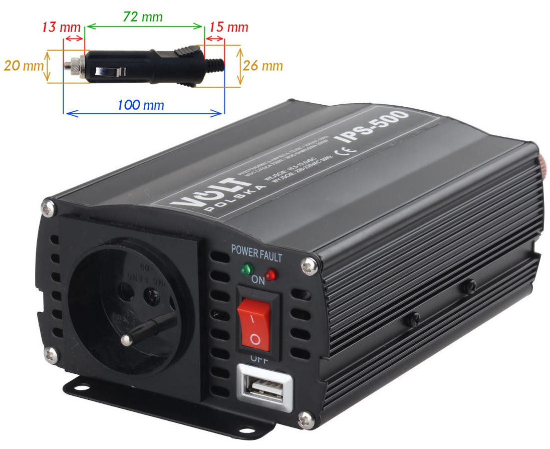 PRZETWORNICA VOLT POLSKA IPS-500 12V / 230V 350/500 W-1891399