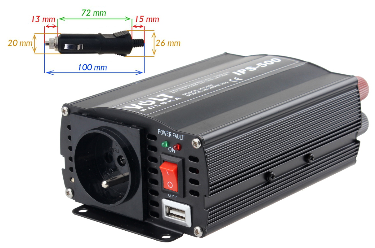 PRZETWORNICA VOLT POLSKA IPS-500 24V / 230V 350/500 W-1607583