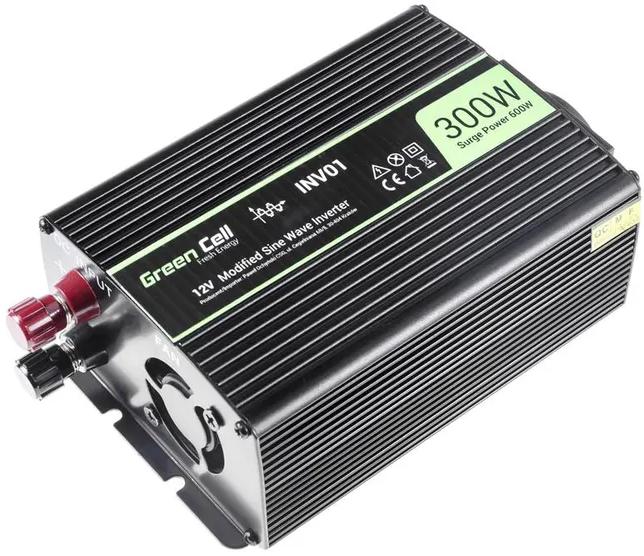PRZETWORNICA NAPIĘCIA INWERTER Green Cell 12V / 230V 300W/600W MODYFIKOWANA SINUSOIDA INV01DE-1595458