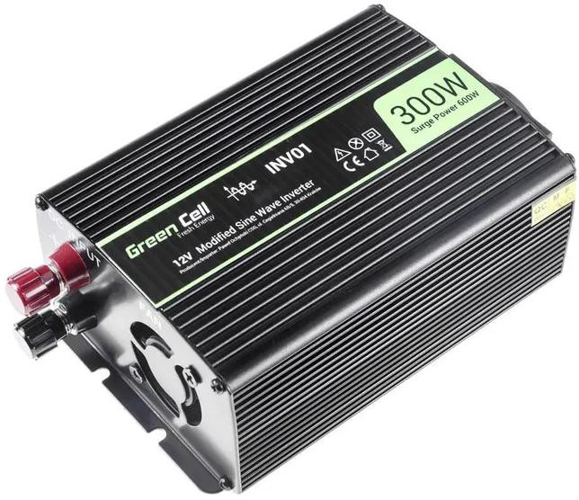 PRZETWORNICA NAPIĘCIA INWERTER Green Cell 12V / 230V 300W/600W MODYFIKOWANA SINUSOIDA INV01DE-1899549