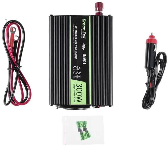 PRZETWORNICA NAPIĘCIA Green Cell 12V / 230V 500W/1000W MODYFIKOWANA SINUSOIDA-1595449
