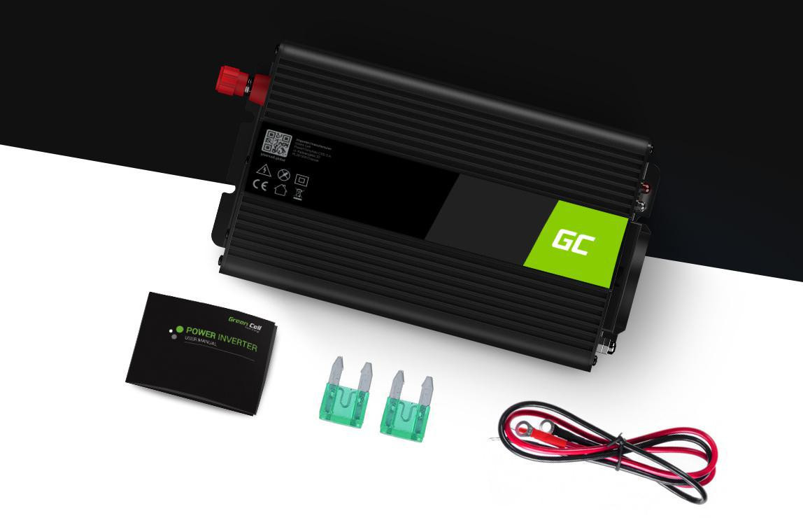 PRZETWORNICA NAPIĘCIA INWERTER Green Cell 12V / 230V 1000W/2000W CZYSTA SINUSOIDA INV09-1899564