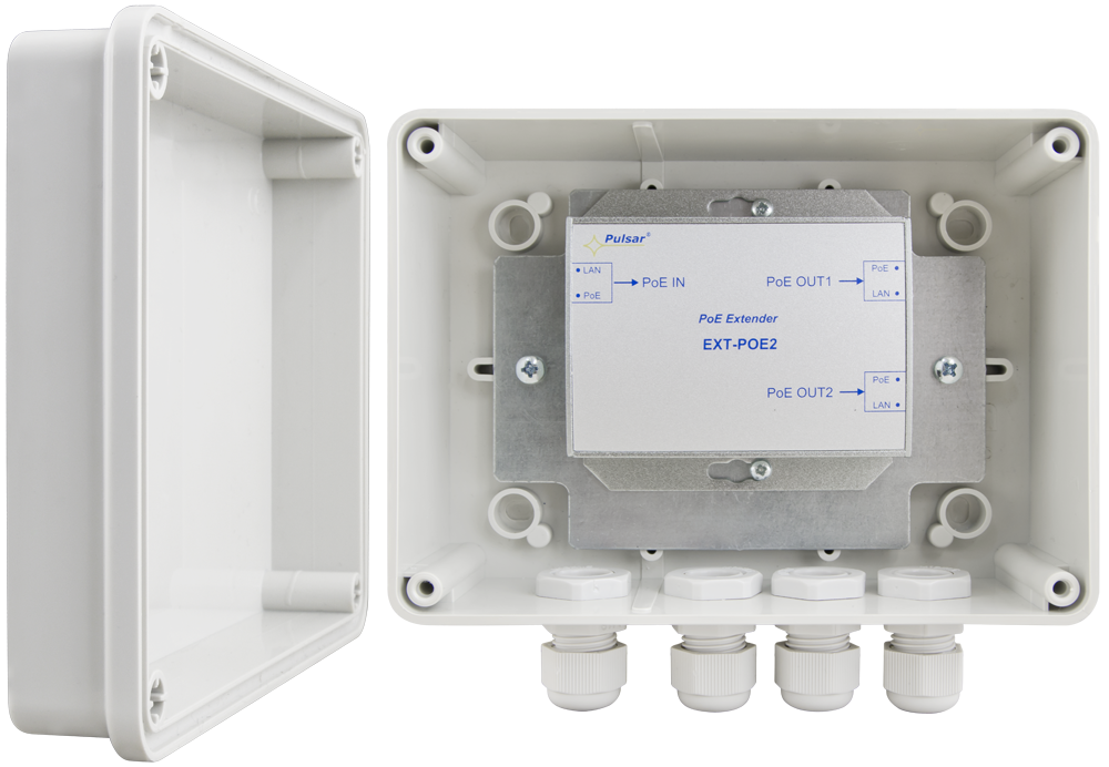 EXTENDER POE W OBUDOWIE HERMETYCZNEJ DO 2 KAMER IP Pulsar EXT-POE2H-1828985