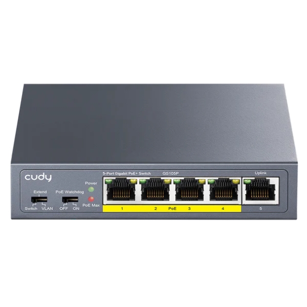 SWITCH POE GS105P 4-PORTOWY + 1X UPLINK CUDY-1937929